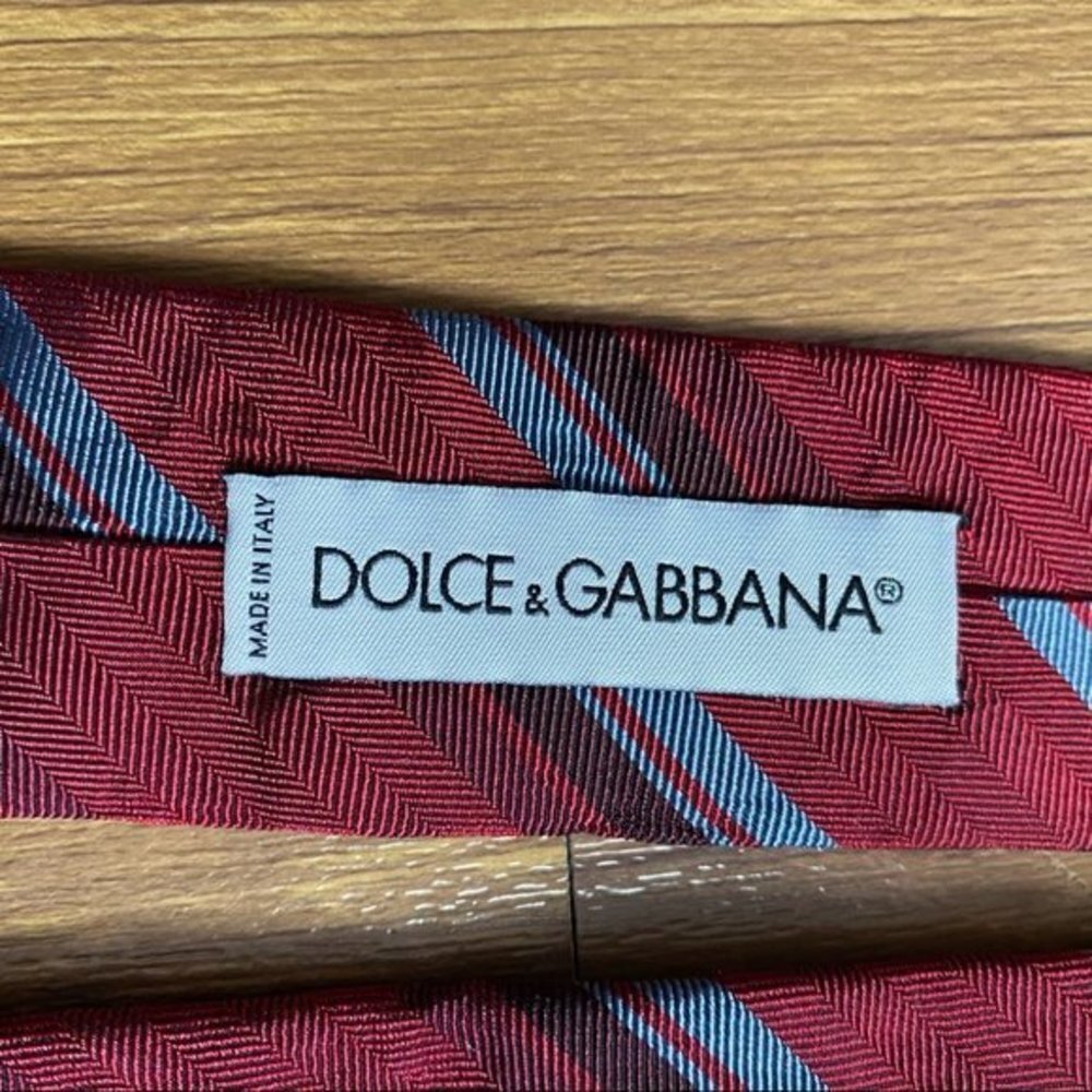 Dolce & Gabbana Striped Necktie 100% Silk - Picture 4 of 7